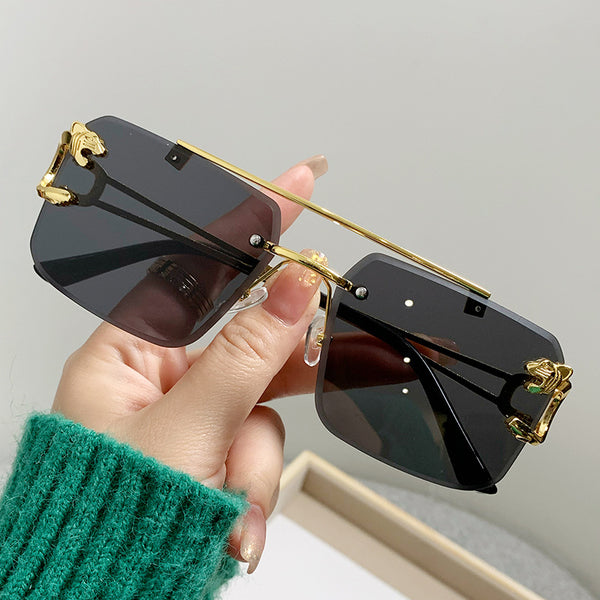 Wholesale Punk Modern Style Solid Color PC Square Frameless Women Sunglasses