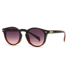 Wholesale Simple Style Gradient Color Solid Color PC Round Frame Full Frame Women Sunglasses - ChicMeto