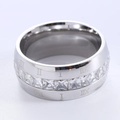 Wholesale Elegant Romantic Solid Color Stainless Steel Plating Inlay Rhinestones 18K Gold Plated Rings - ChicMeto