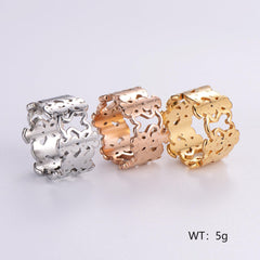 Wholesale Simple Style Geometric Stainless Steel Plating Inlay Zircon 18K Gold Plated Rose Gold Plated Rings - ChicMeto