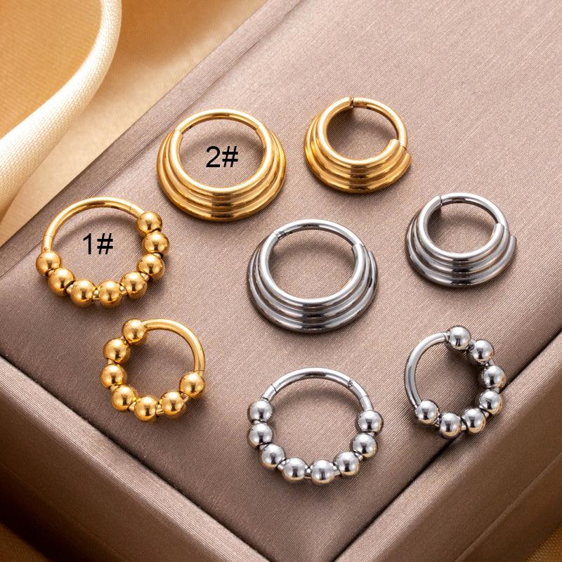 Wholesale 1 Piece Nose Rings & Studs Simple Classic Style Circle 316 Stainless Steel Plating - ChicMeto