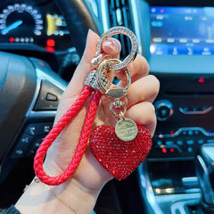 Wholesale Simple Style Heart Shape Alloy Keychain | Rhinestone Inlay, Women's Keychain - ChicMeto