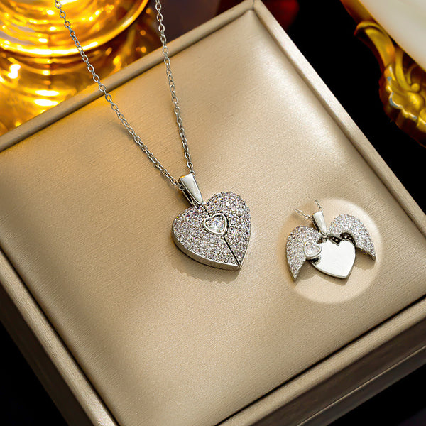 Wholesale Stylish Titanium Steel Pendant Necklace with Elegant Sweet Heart Design
