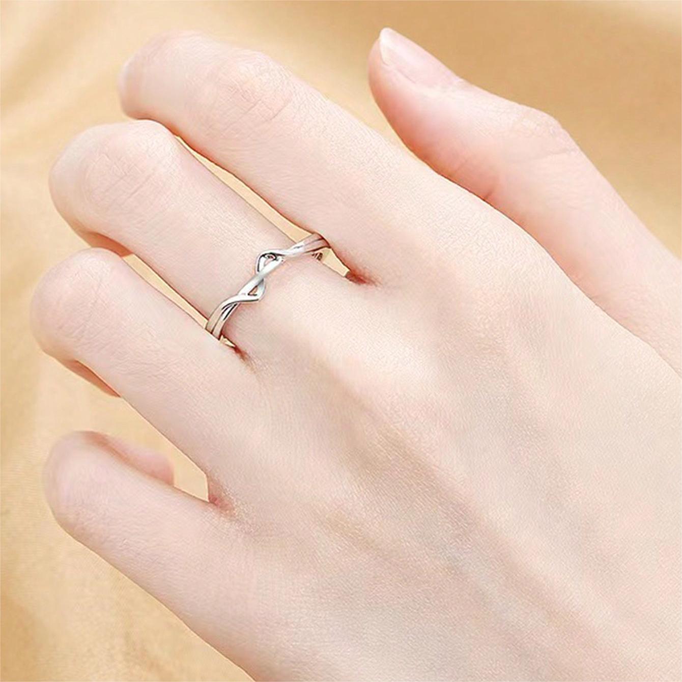 Wholesale Jewelry Simple Style Geometric Titanium Steel Copper Zircon 18K Gold Plated Hollow Out Inlay Open Rings - ChicMeto