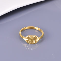 Wholesale Jewelry Simple Style Solid Color 304 Stainless Steel Titanium Steel 18K Gold Plated Rings - ChicMeto