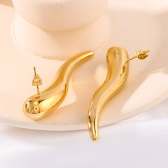 Wholesale 1 Pair Simple Classic Style Solid Color Polishing Plating 304 Stainless Steel 18K Gold Plated Ear Studs - ChicMeto