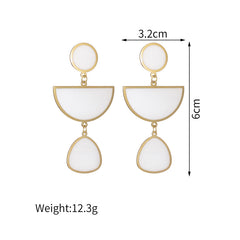 Wholesale 1 Pair French Style Semicircle Irregular 304 Stainless Steel 14K Gold Plated Drop Earrings - ChicMeto