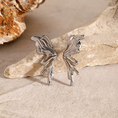 wholesale Simple Classic Style Butterfly 304 Stainless Steel Ear Studs - ChicMeto