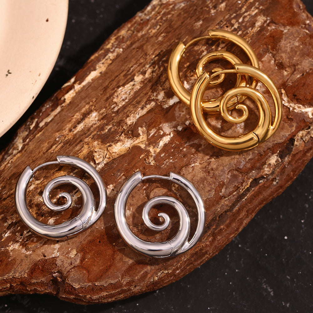 Wholesale 1 Pair Simple Classic Style Solid Color Plating 304 Stainless Steel Ear Studs - ChicMeto