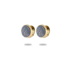 Wholesale 1 Pair Simple Style Commute Geometric Inlay 304 Stainless Steel Zircon 18K Gold Plated Earrings - ChicMeto