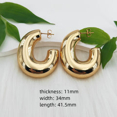 Wholesale 1 Pair Vintage Style Simple U Shape Geometric Plating 304 Stainless Steel Gold Plated Ear Studs - ChicMeto