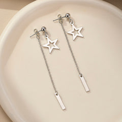 wholesale Simple Classic Style Pentagram 304 Stainless Steel Drop Earrings - ChicMeto