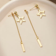 wholesale Simple Classic Style Pentagram 304 Stainless Steel Drop Earrings - ChicMeto