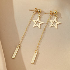 wholesale Simple Classic Style Pentagram 304 Stainless Steel Drop Earrings - ChicMeto