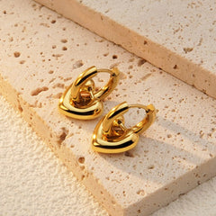 Wholesale 2 Piece Set Sweet Simple Style Commute Heart Shape Plating 304 Stainless Steel 18K Gold Plated Earrings - ChicMeto