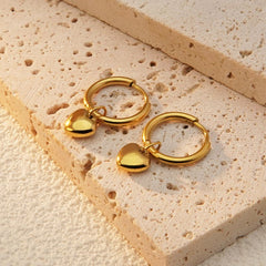 Wholesale 2 Piece Set Sweet Simple Style Commute Heart Shape Plating 304 Stainless Steel 18K Gold Plated Earrings - ChicMeto