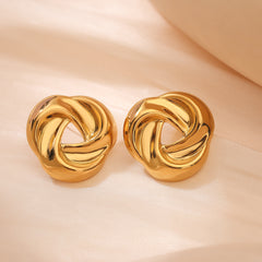 wholesale Retro Simple Classic Solid Color 304 Stainless Steel Ear Studs - ChicMeto