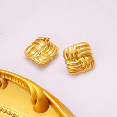 Wholesale 1 Pair Retro Commute Geometric 304 Stainless Steel 316 Stainless Steel 18K Gold Plated Ear Studs Spiral Stripe Jewelry - ChicMeto