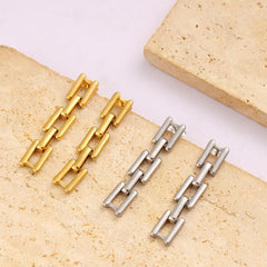 Wholesale 1 Pair Simple Style Commute Square 304 Stainless Steel 316 Stainless Steel 18K Gold Plated Drop Earrings - ChicMeto