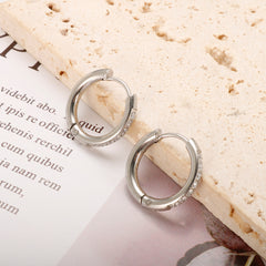 Wholesale 1 Pair IG Style Simple Style Commute Circle Inlay 304 Stainless Steel Zircon Earrings - ChicMeto