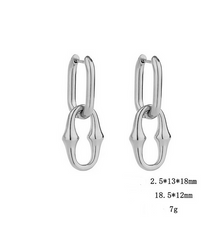 Wholesale 1 Pair Vintage Simple Style Streetwear U Shape 316L Stainless Steel 18K Gold Plated Drop Earrings - ChicMeto