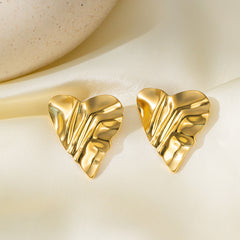 wholesale Vintage Simple Streetwear Geometric 316L Stainless Steel 18K Gold Plated Ear Studs - ChicMeto