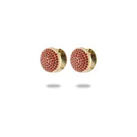 Wholesale 1 Pair Simple Style Commute Geometric Inlay 304 Stainless Steel Zircon 18K Gold Plated Earrings - ChicMeto