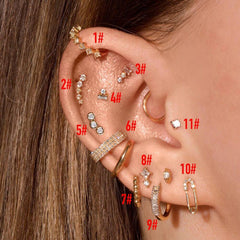 Wholesale 1 Piece 1 Pair Elegant Streetwear Geometric Inlay Copper Zircon Ear Studs - ChicMeto