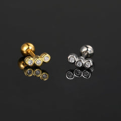 Wholesale 1 Piece 1 Pair Elegant Streetwear Geometric Inlay Copper Zircon Ear Studs - ChicMeto