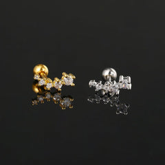 Wholesale 1 Piece 1 Pair Elegant Streetwear Geometric Inlay Copper Zircon Ear Studs - ChicMeto