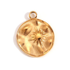 Wholesale 1 Piece 304 Stainless Steel 18K Gold Plated Cross Sun Hand Polished Pendant - ChicMeto