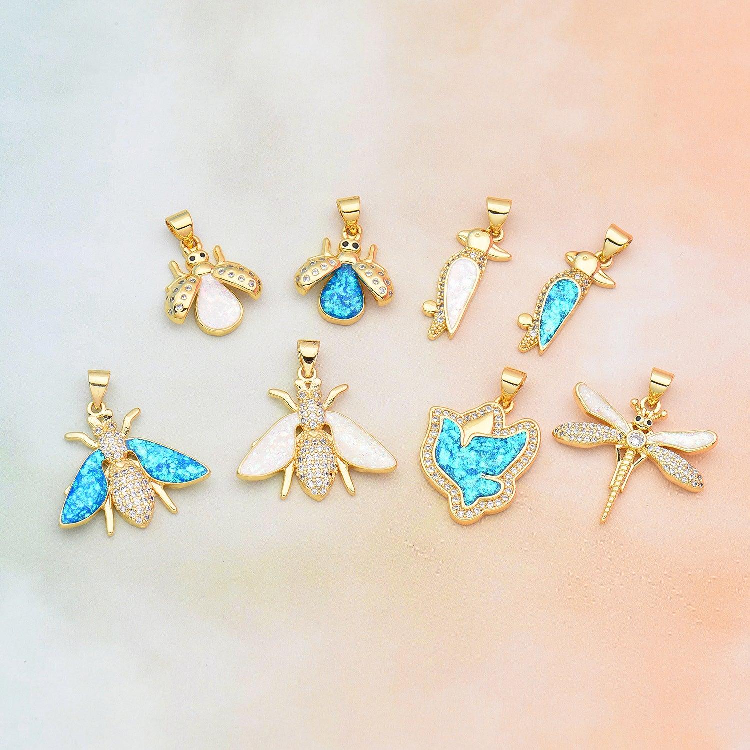 Wholesale 1 Piece Basic Bee Dragonfly Copper Plating Inlay Pendant Jewelry Accessories - ChicMeto