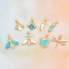 Wholesale 1 Piece Basic Bee Dragonfly Copper Plating Inlay Pendant Jewelry Accessories - ChicMeto