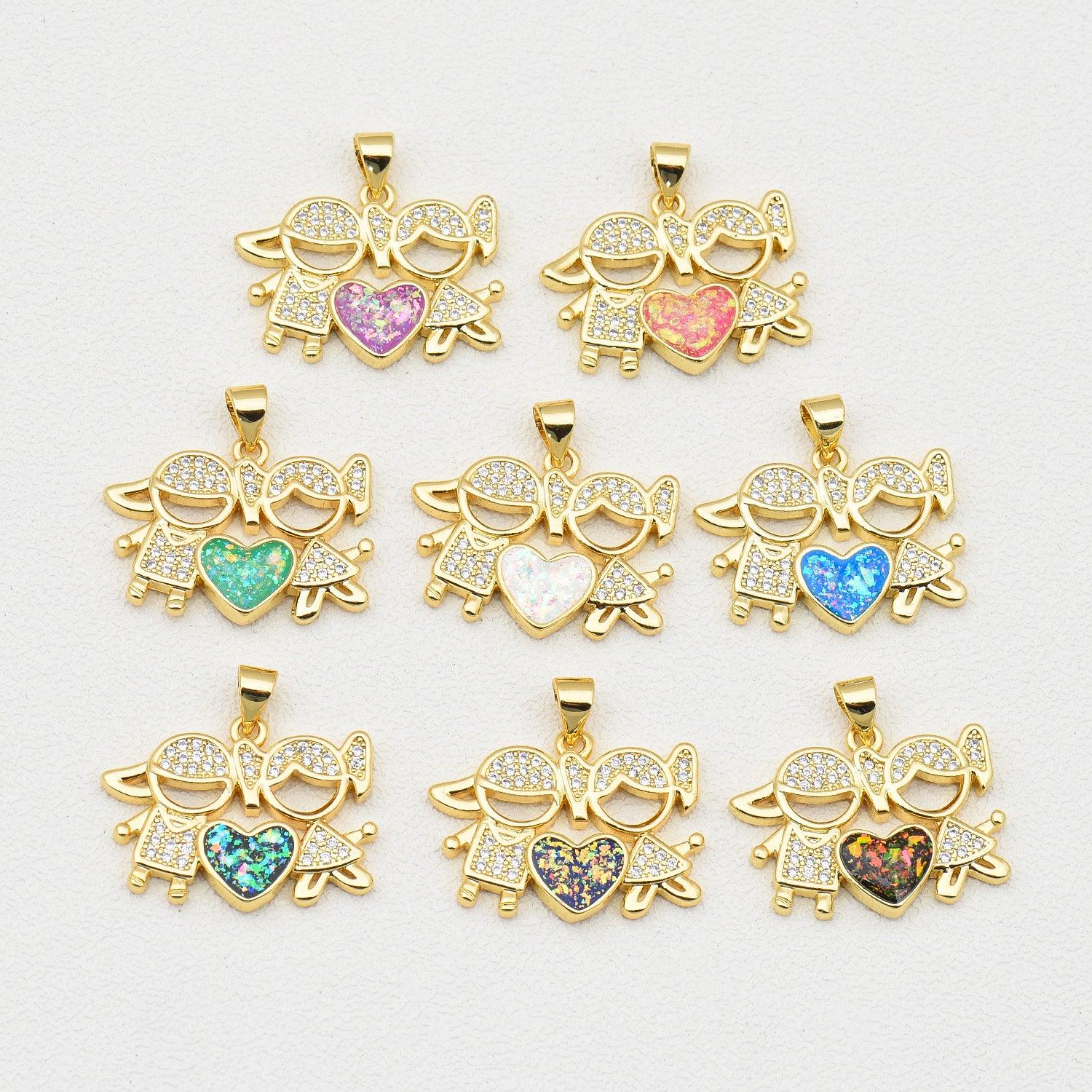 Wholesale 1 Piece Basic Heart Shape Copper Plating Inlay Jewelry Accessories - ChicMeto