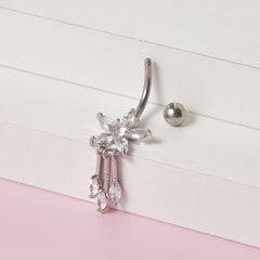 Wholesale 1 Piece Belly Rings Simple Style Flower Butterfly 304 Stainless Steel Copper Inlay Zircon - ChicMeto