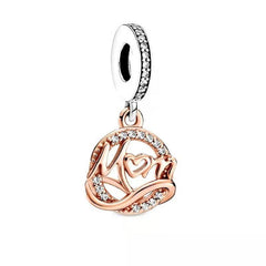 Wholesale 1 Piece Copper Zircon Letter Heart Shape Pendant - ChicMeto