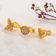 Wholesale 1 Piece Cute Cool Style Geometric Heart Shape Butterfly Plating Inlay Copper Zircon 18k Gold Plated Ear Studs - ChicMeto