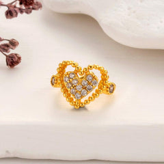 Wholesale 1 Piece Cute Cool Style Geometric Heart Shape Butterfly Plating Inlay Copper Zircon 18k Gold Plated Ear Studs - ChicMeto