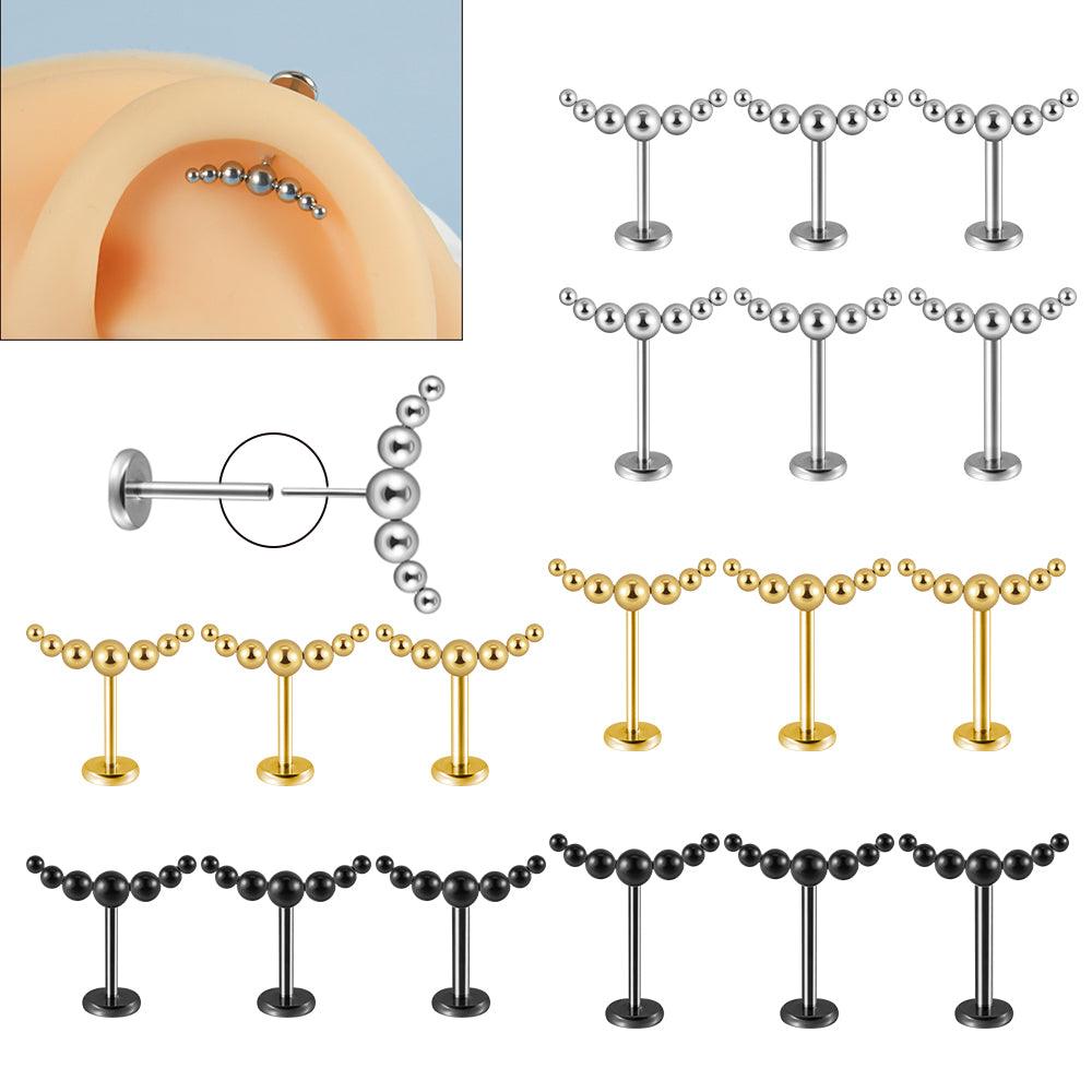 Wholesale 1 Piece Ear Cartilage Rings Studs Elegant Simple Style Artistic Solid Color 304 Stainless Steel Plating 18K Gold Plated - ChicMeto