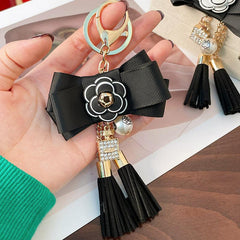 Wholesale 1 Piece Fashion Tassel Flower Bow Knot Alloy Keychain | Rhinestone Inlay, Women's Keychain - ChicMeto