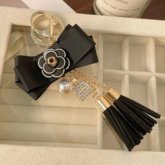 Wholesale 1 Piece Fashion Tassel Flower Bow Knot Alloy Keychain | Rhinestone Inlay, Women's Keychain - ChicMeto