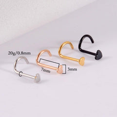 Wholesale 1 Piece Nose Rings & Studs Simple Classic Style Circle 316 Stainless Steel Plating - ChicMeto