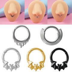 Wholesale 1 Piece Nose Rings & Studs Simple Style Flame Bat 304 Stainless Steel Plating 18K Gold Plated - ChicMeto