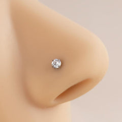 Wholesale 1 Piece Nose Rings & Studs Simple Style Geometric Pure Titanium Inlay Zircon - ChicMeto