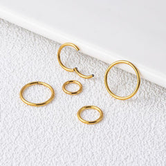 Wholesale 1 Piece Nose Rings Studs Fashion Circle Pure Titanium Plating - ChicMeto