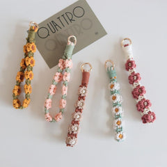 Wholesale 1 Piece Original Design Flower Cotton String Knitting Bag Pendant Keychain - ChicMeto