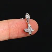 Wholesale 1 Piece Simple Classic Style Geometric Butterfly Inlay Copper Zircon Ear Studs - ChicMeto