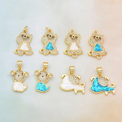 Wholesale 1 Piece Simple Style Dog Copper Plating Inlay Pendant Jewelry Accessories - ChicMeto