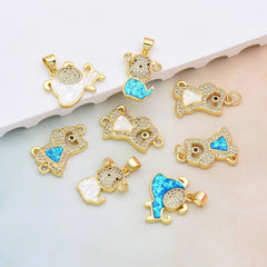 Wholesale 1 Piece Simple Style Dog Copper Plating Inlay Pendant Jewelry Accessories - ChicMeto