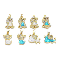 Wholesale 1 Piece Simple Style Dog Copper Plating Inlay Pendant Jewelry Accessories - ChicMeto